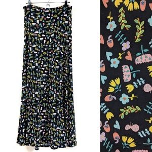 Lularoe Floral Print Maxi Skirt F46
